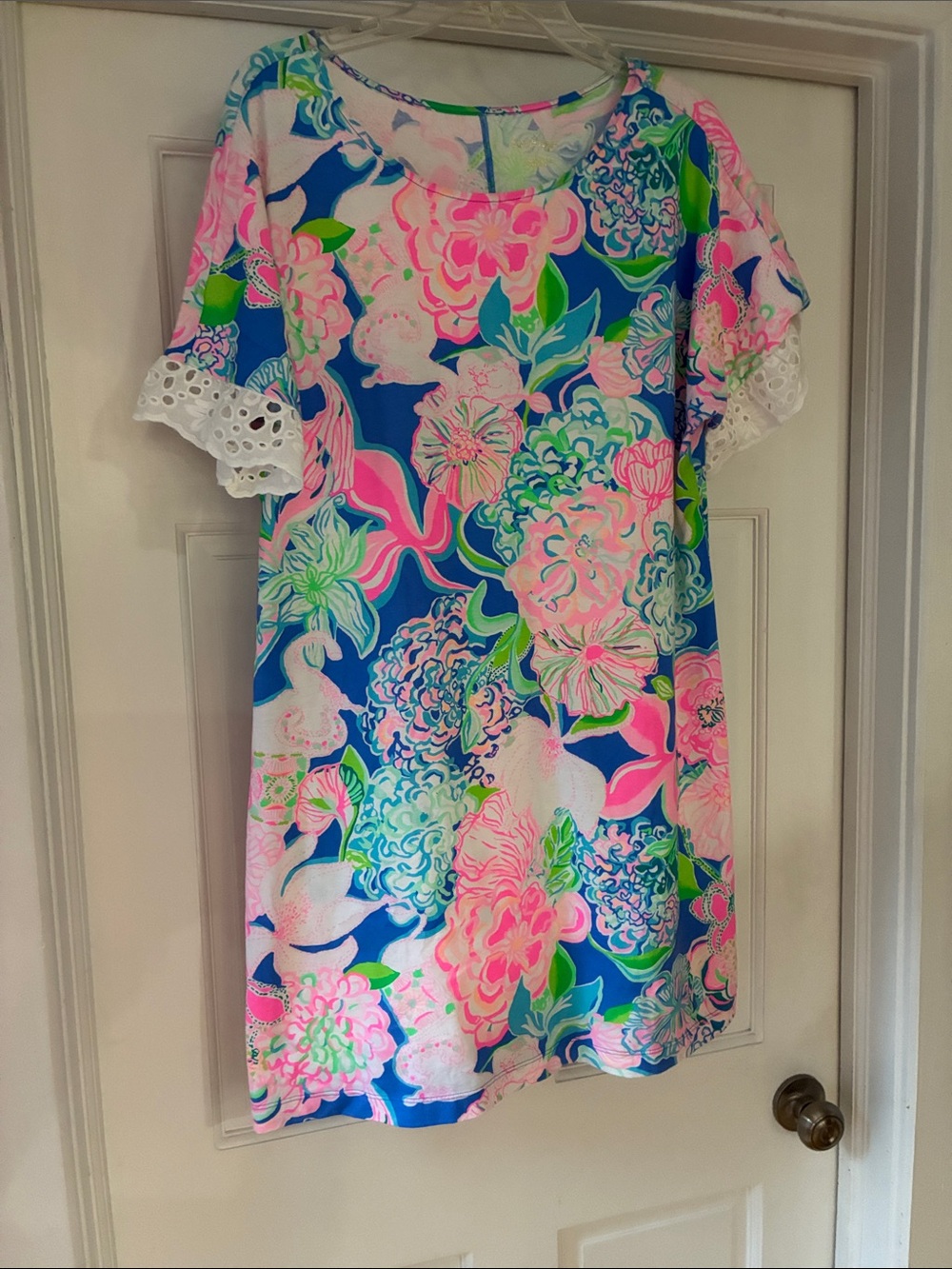 Lilly Pulitzer Multicolor Floral Scoop Neck Dress - Blue, Pink, Green